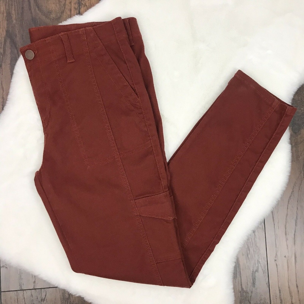 Cabi The Drifter Skinny Cargo Pants Flame Orange R